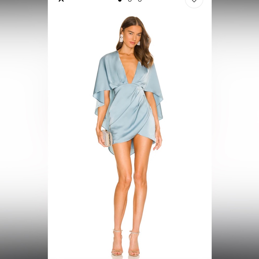 NWT Michael Costello x REVOLVE Colette Mini Dress in Dusty Teal